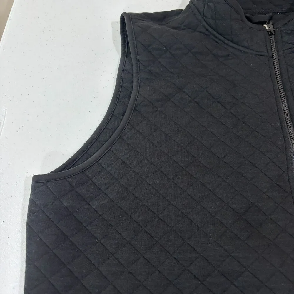 Marine Layer Corbet Quilted Vest Men XL Black Full Zip Outdoors Preppy Cabincore